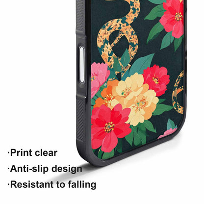 iPhone 17 Air Case — Floral Snake Print Floral, Custom Art Phone Cover