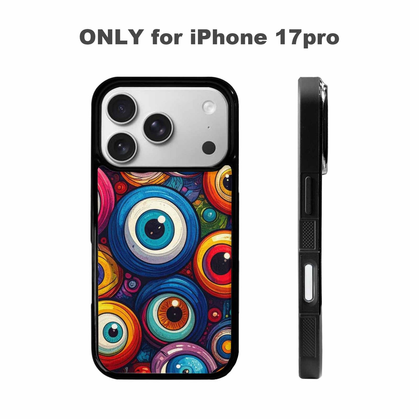 iPhone 17 Pro Case — Seamless Tileable Pattern Of Overlapping Cartoon, Custom Printed Phone Case