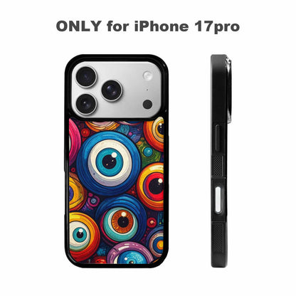 iPhone 17 Pro Case — Seamless Tileable Pattern Of Overlapping Cartoon, Custom Printed Phone Case
