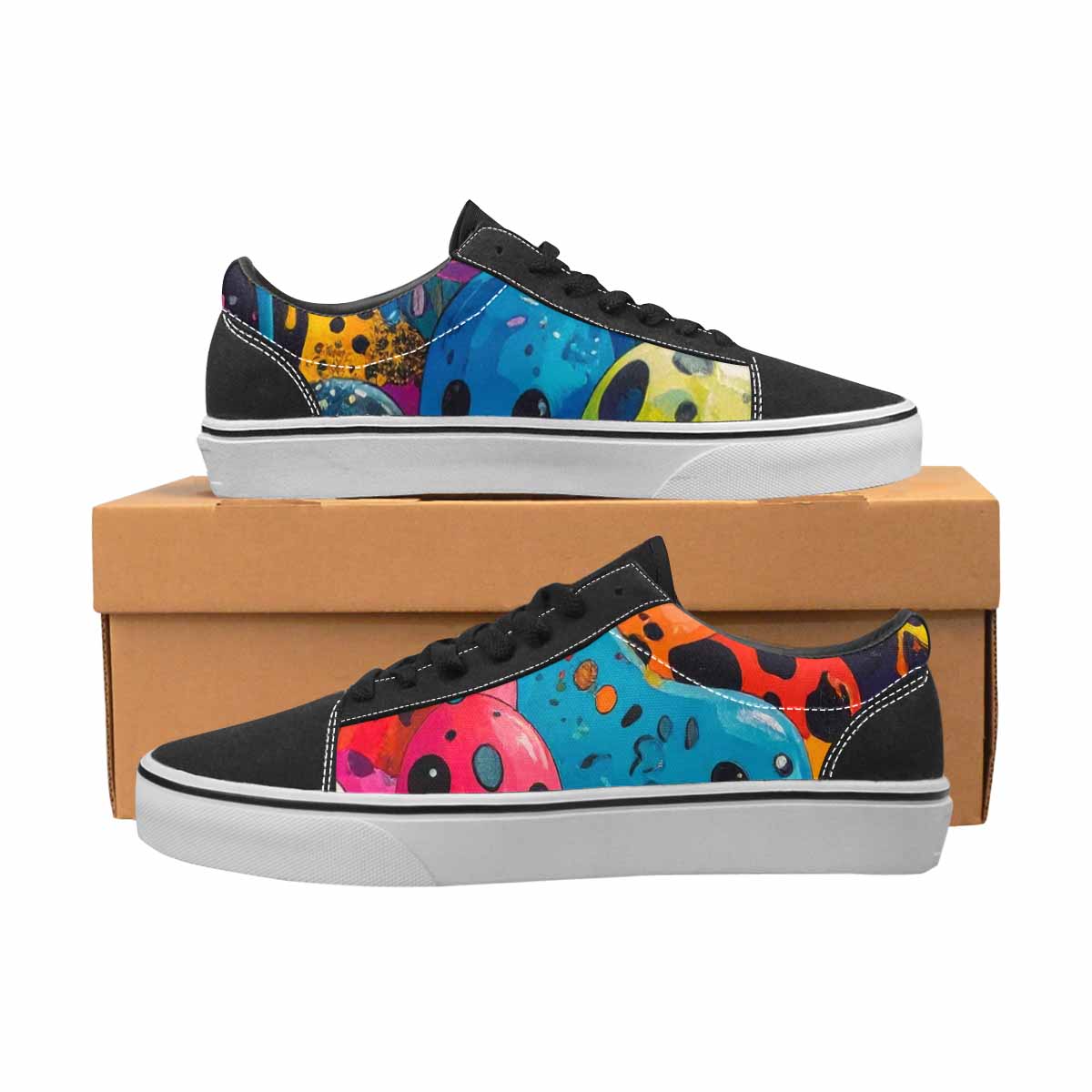 WOMEN'S Melting Aliens Lace-Up Canvas Neon Fantasy Custom Shoes