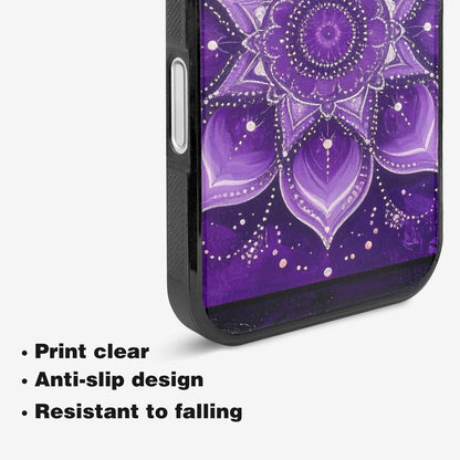 iPhone 16 Case — Purple Mandala Bohemian Print Edge To, Original Design Phone Case