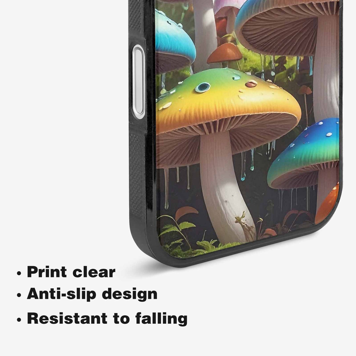 iPhone 16 Plus Case — Overlapping Endlessly No Empty Space Mushrooms, Custom Print Case Cover