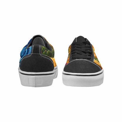 WOMEN'S Van Gogh-Style Swirl Canvas Lace-Up Neon Fantasy Custom Shoes