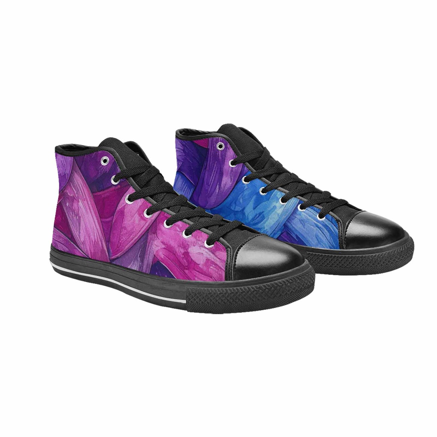 MEN'S Bisexual Flag Color High Top Canvas Wallpaper Art Custom Shoes