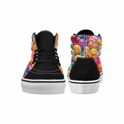 MEN'S Smiley Facessmiley Faces  High Top Canvas Neon Fantasy Shoes