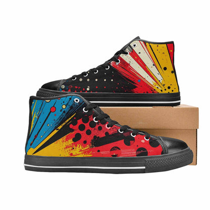 MEN'S Comic Book Halftone High Top Canvas Surreal Sneakers