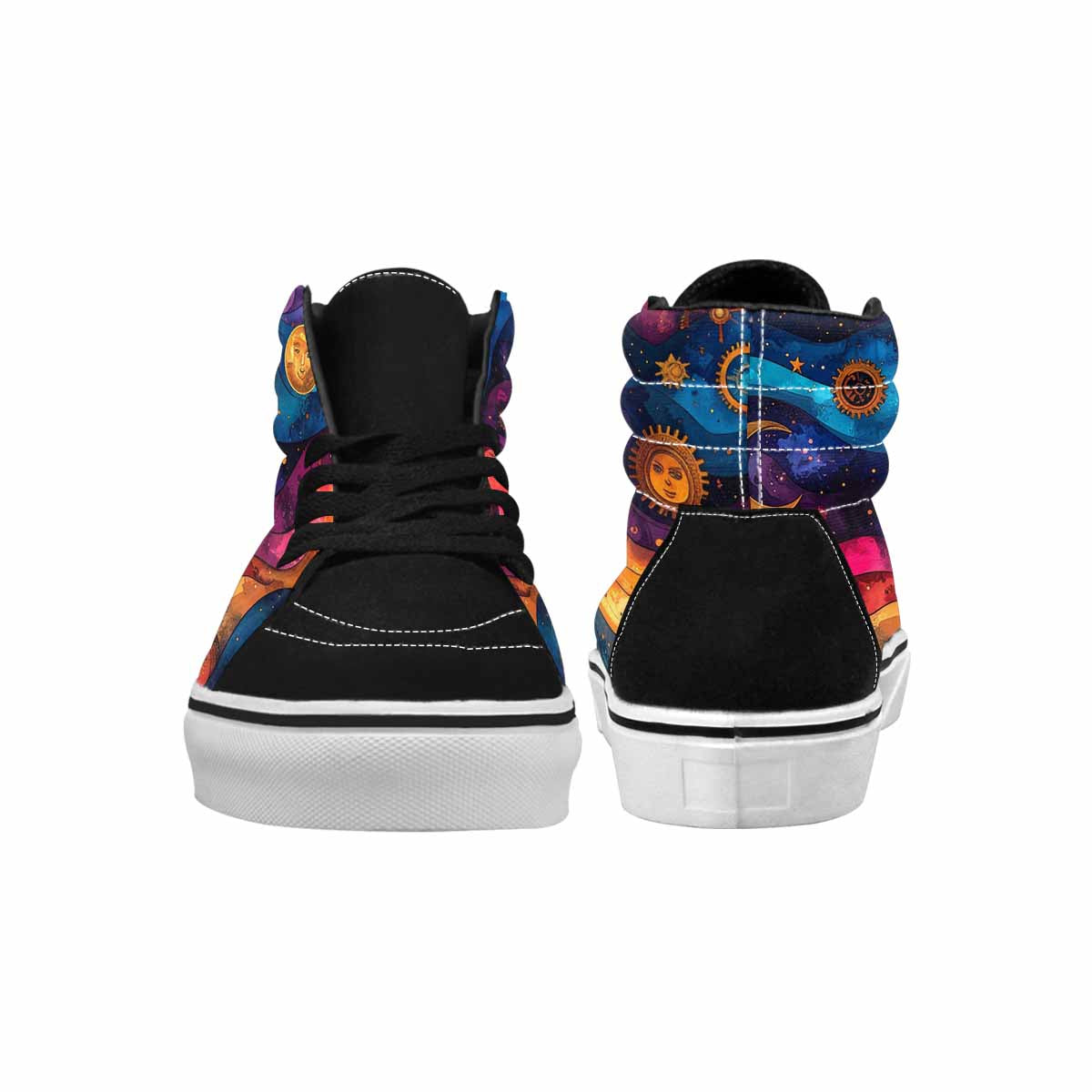 WOMEN'S Steampunk Galaxy High Top Canvas Neon Fantasy Shoes