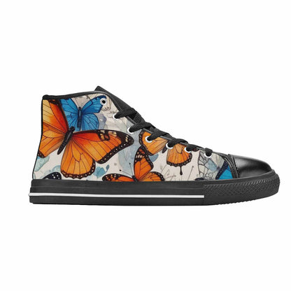 MEN'S Butterfly Wing High Top Canvas Vibrant Chaos Sneakers