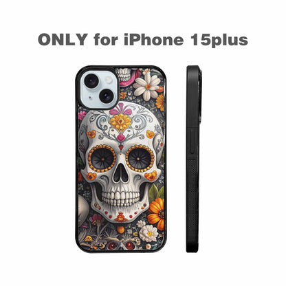 iPhone 15 Plus Case — Greyscale Black And White Dark Black, Customized Protective Case