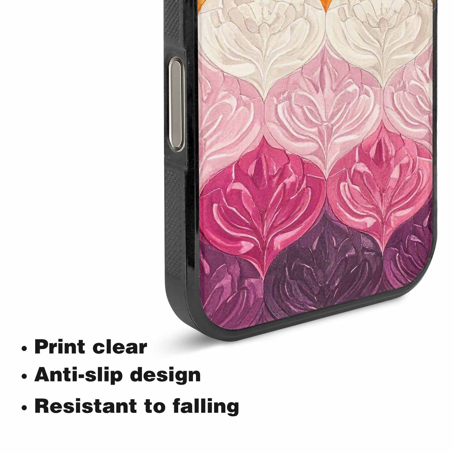 iPhone 16 Pro Case — Lesbian Flag Color Theme Small Rainbow, Original Design Phone Case
