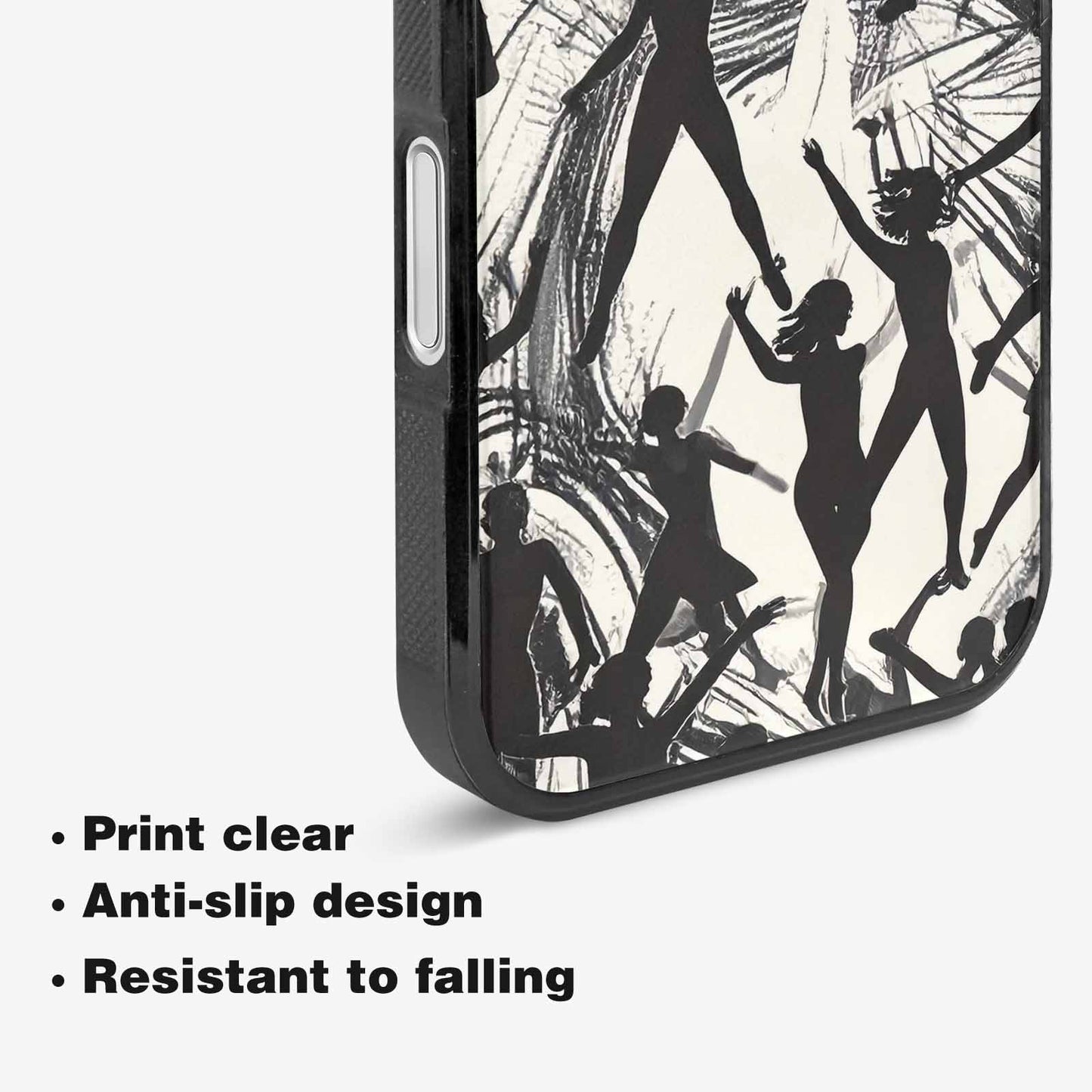 iPhone 16 Plus Case — Bold Dancing Figure Line Art Pattern, Unique Phone Case Design