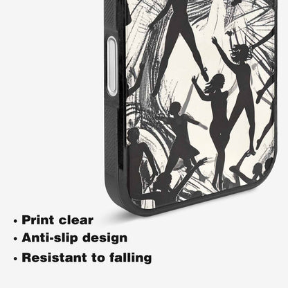 iPhone 16 Plus Case — Bold Dancing Figure Line Art Pattern, Unique Phone Case Design