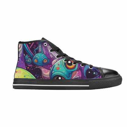MEN'S Cartoon Alien Characters High Top Canvas Aesthetic Custom Shoes