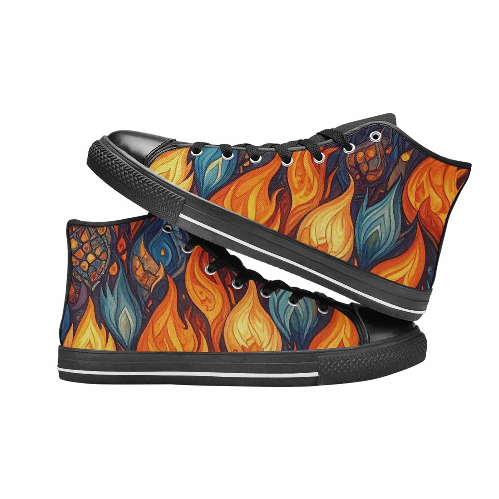 MEN'S Fire Flame High Top Canvas Dark Academia Sneakers