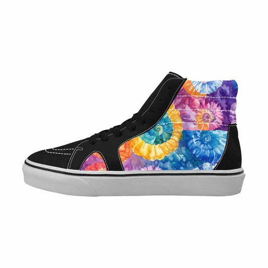 MEN'S Tie Dye Swirl High Top Canvas Neon Fantasy Custom Sneakers