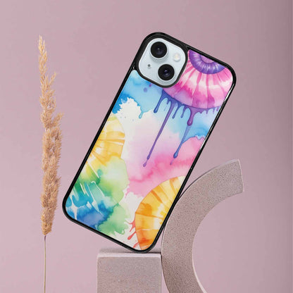 iPhone 15 Plus Case — Dripping Tie Dye Spiral, Personalized Phone Case