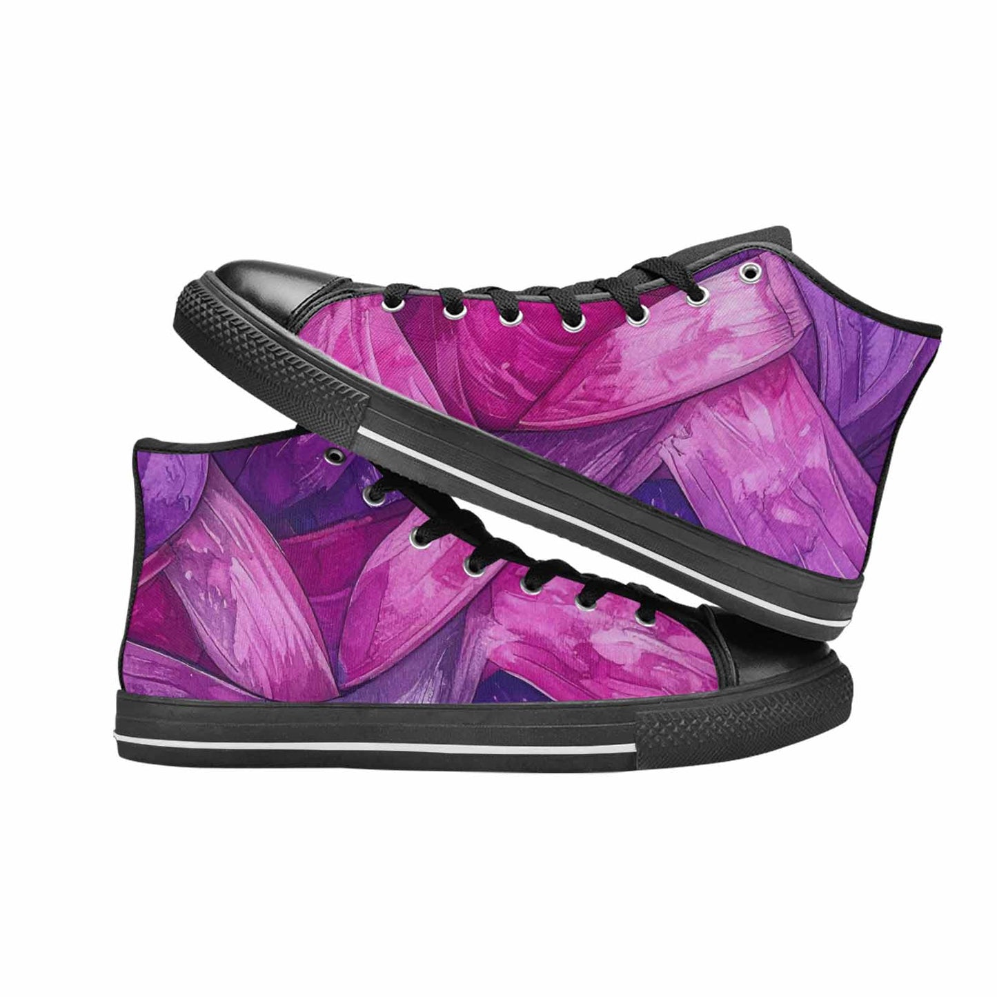 MEN'S Bisexual Flag Color High Top Canvas Wallpaper Art Custom Shoes