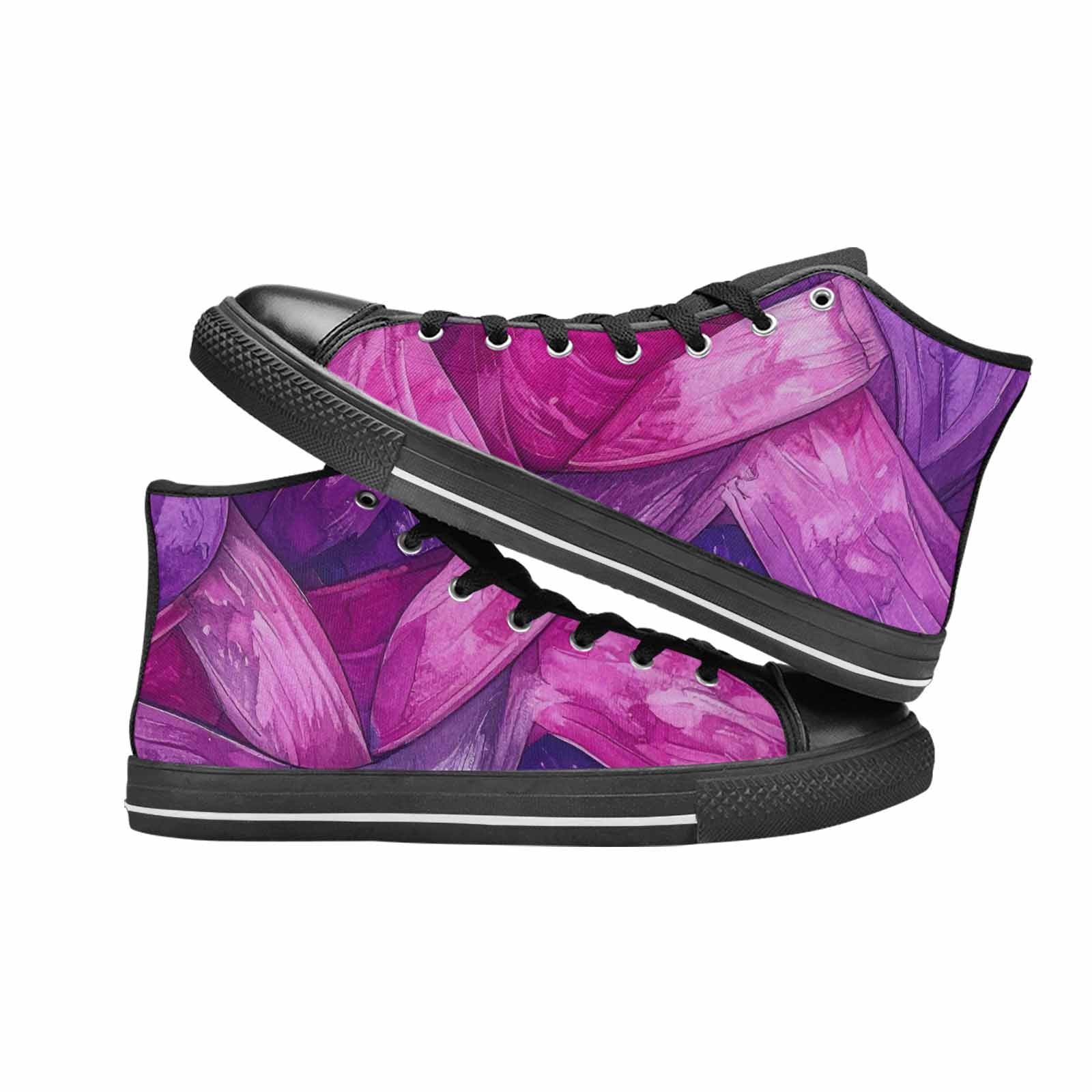 MEN'S Bisexual Flag Color High Top Canvas Wallpaper Art Custom Shoes