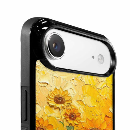 iPhone 17 Air Case — Impressionist Sunflower Brushstroke Pattern Hundreds Floral, Custom Printed Phone Case