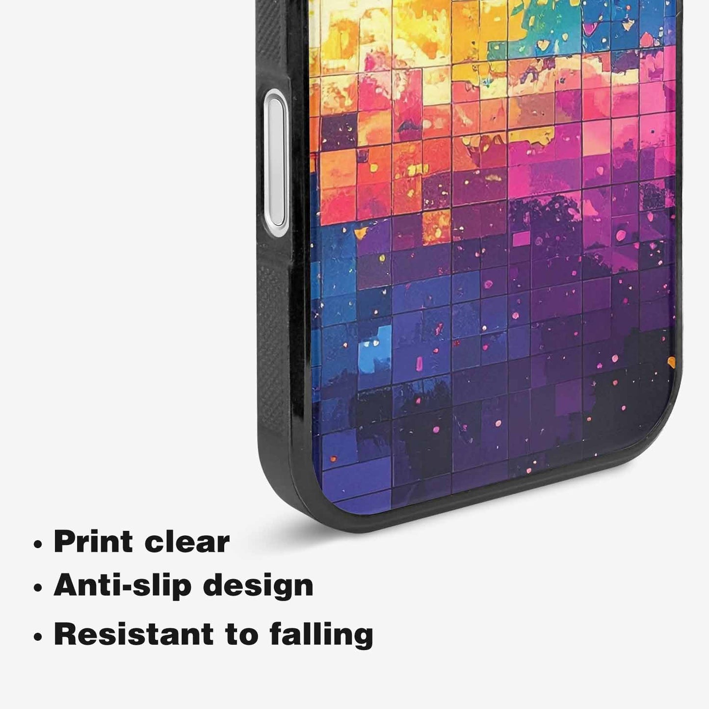 iPhone 16 Case — Pixel Art 8 Bit Burst Pattern, Custom Art Phone Cover