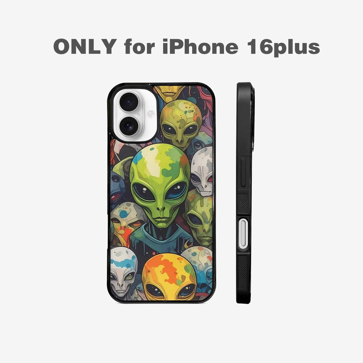 iPhone 16 Plus Case — Aliens Camo Aliens Pattern Hundreds Of, Custom Made Phone Cover