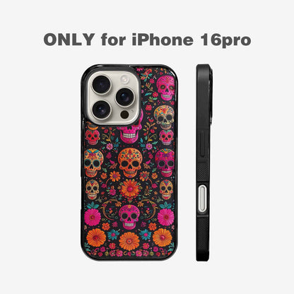 iPhone 16 Pro Case — Colorful Dia De Los Muertos Sugar, Unique Phone Case Design