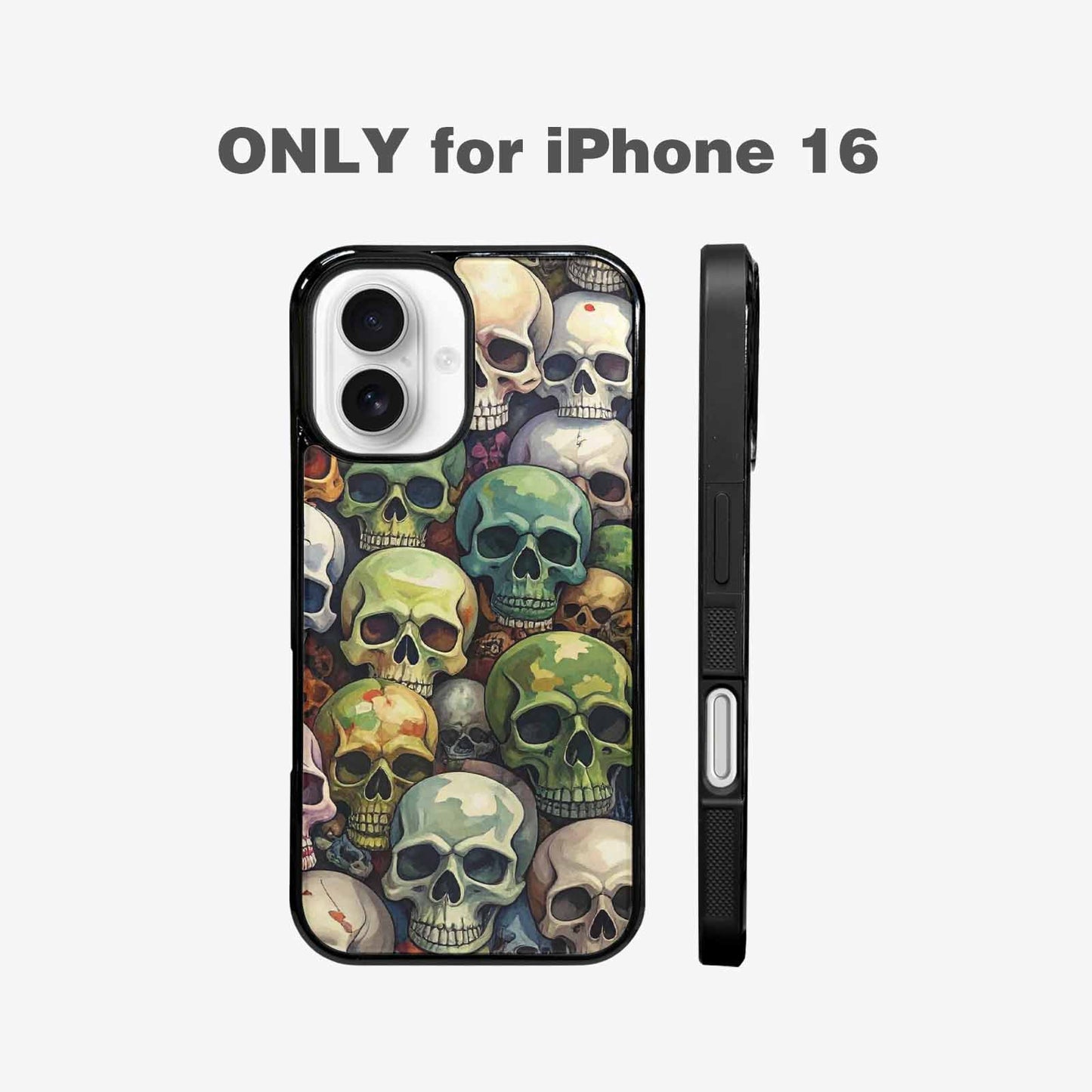 iPhone 16 Case — Skulls Pattern Hundreds Of Sma, Custom Designed Case Cover