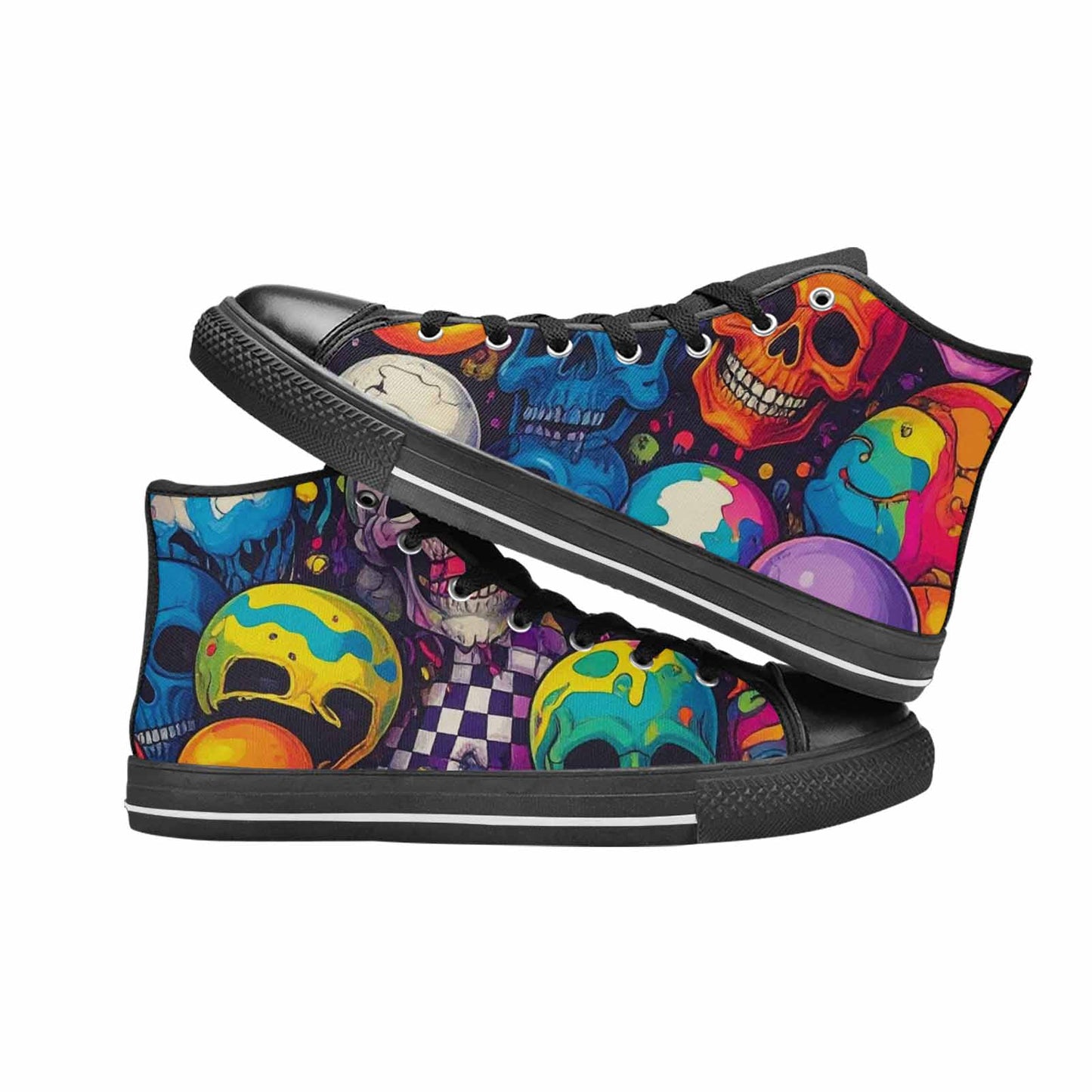 MEN'S Skeleton People Face High Top Canvas Y2K Shoes