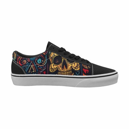 MEN'S Skulls - Tribal-Patterned- Canvas Lace-Up Vivid Custom Sneakers