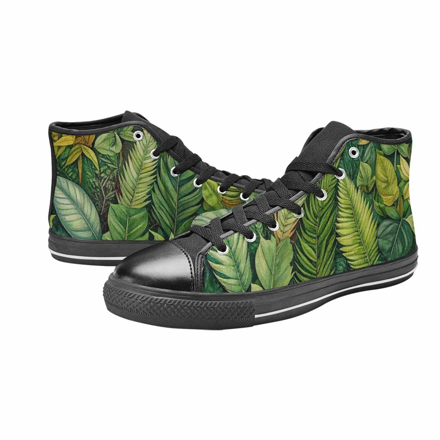 WOMEN'S Seven-Point Palmate Leaf High Top Canvas Surreal Sneakers