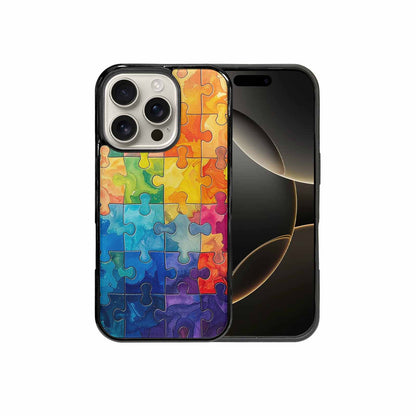 iPhone 16 Pro Case — Autism Puzzle Pieces Puzzle Piece Pattern, Custom Print Case Cover
