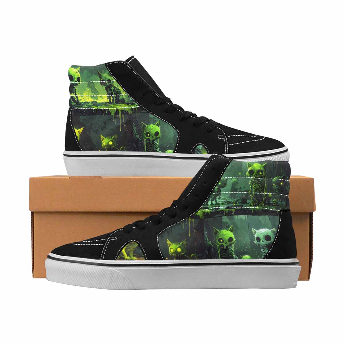 MEN'S Skulls High Top Canvas One Of A Kind Cottagecore Sneakers