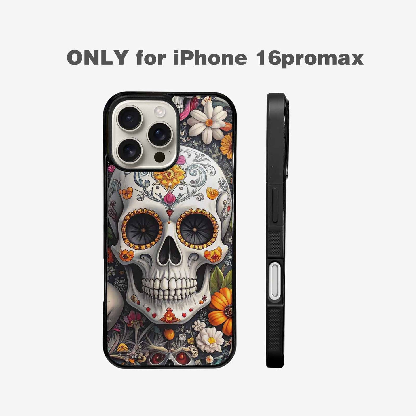 iPhone 16 Pro Max Case — Greyscale Black And White Dark Black, Unique Phone Case Design