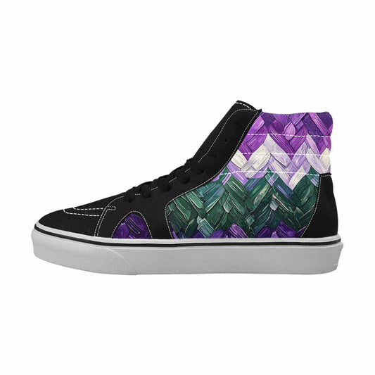 MEN'S Genderqueer Flag Color High Top Canvas Vibrant Chaos Custom Shoes