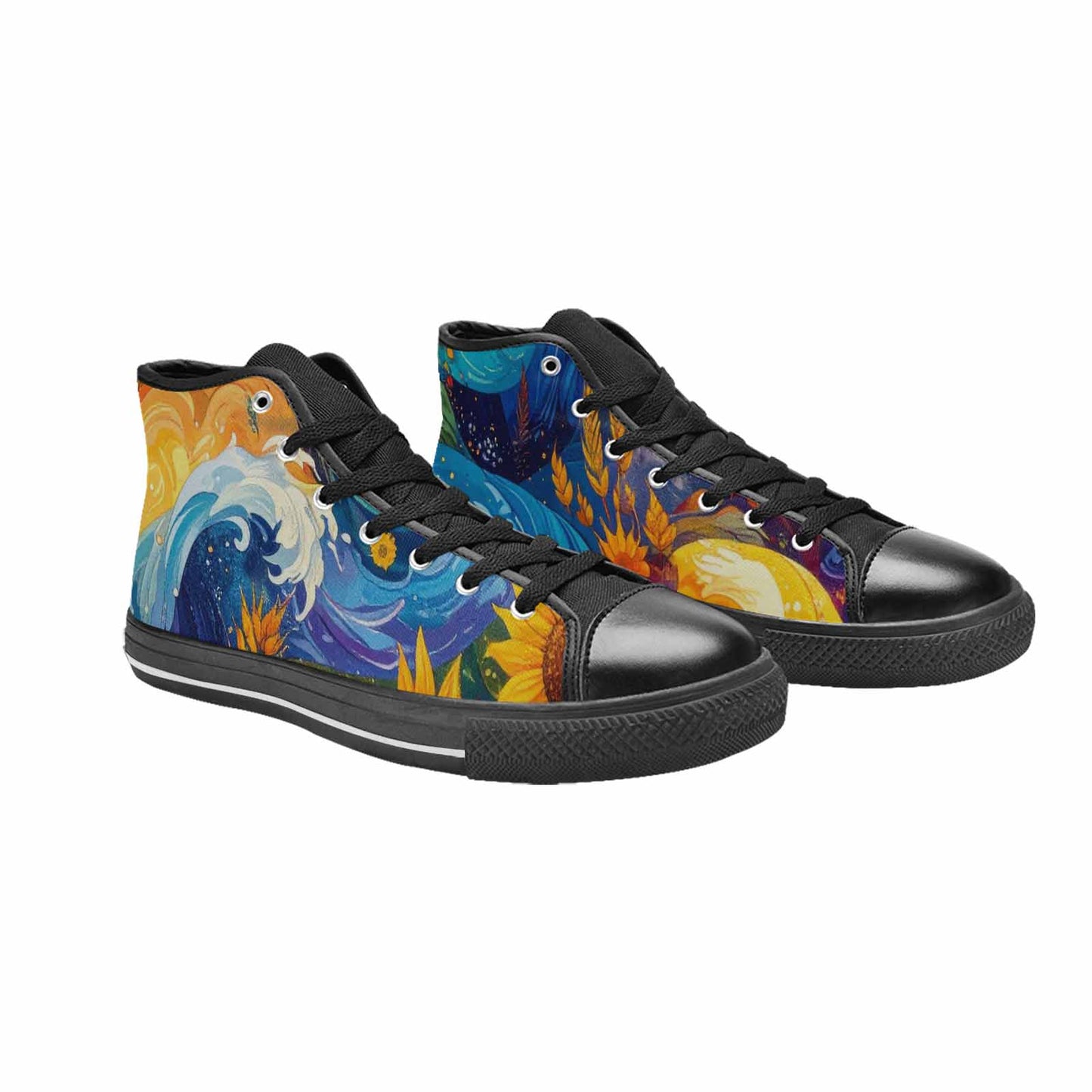 WOMEN'S Blend All Versions High Top Canvas Wallpaper Art Shoes