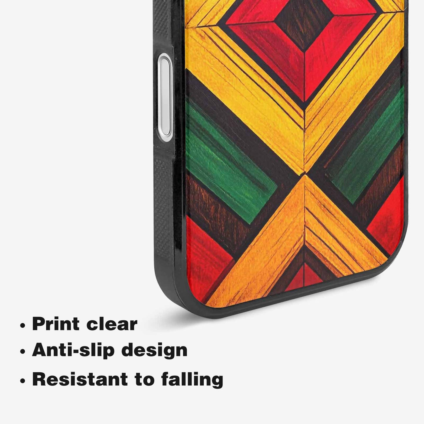 iPhone 16 Plus Case — African Kente Cloth Inspired Pattern Geometric, Original Design Phone Case