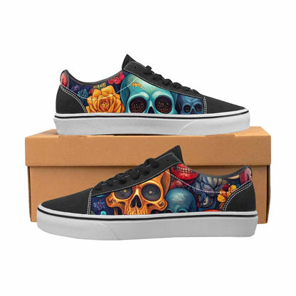 MEN'S Skull Canvas Lace-Up Surreal Custom Shoes