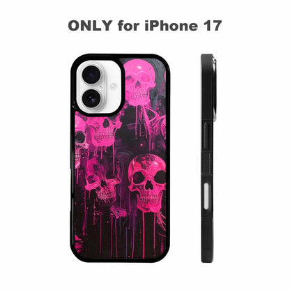 iPhone 17 Case — Skeletons Neon Pink Glowskelet Original Art, Custom Art Phone Cover
