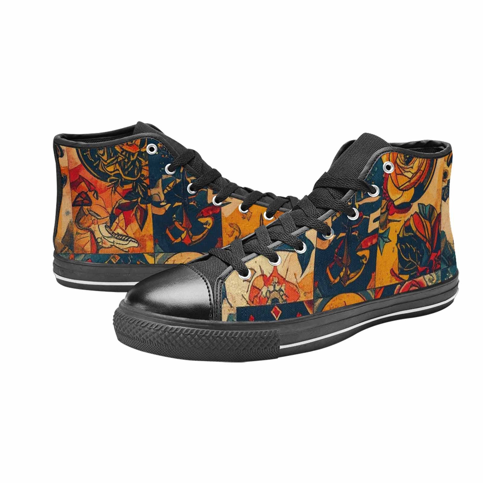 WOMEN'S Old School Tattoo High Top Canvas Aesthetic Custom Sneakers