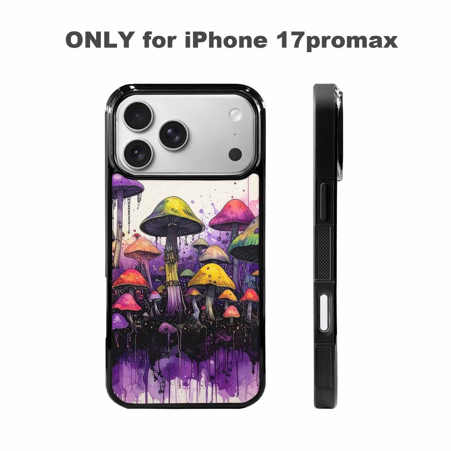 iPhone 17 Pro Max Case — Black &amp; Purple Ink Original Art, Custom Art Phone Cover
