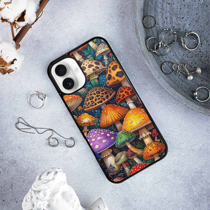 iPhone 16 Plus Case — Mushrooms Pattern Hundreds Of 0x7, Custom Print Case Cover