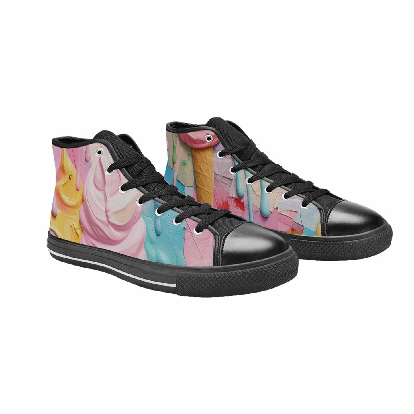 WOMEN'S Soft Serve Swirl Monster Characters High Top Canvas Vivid Shoes