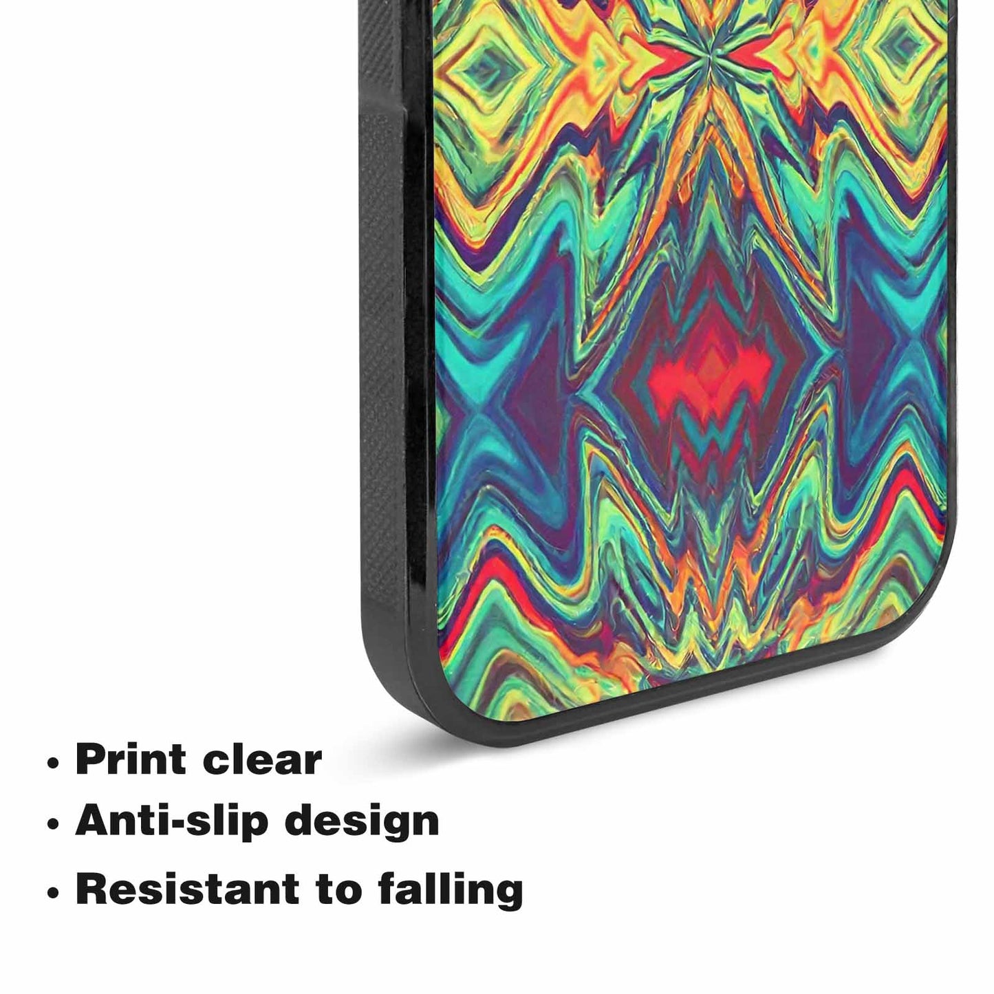 iPhone 15 Plus Case — Holographic Tribal Blaze, Custom Phone Case