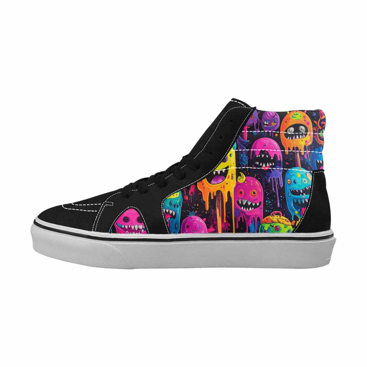 MEN'S Ice Cream Monsters  High Top Canvas Melting Art Custom Sneakers