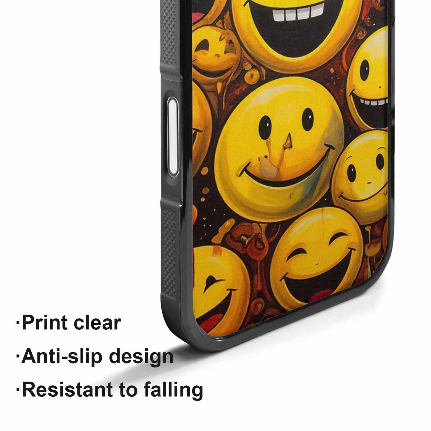 iPhone 17 Case — Melting Moon Smiley Red Original Art, Custom Print Case Cover