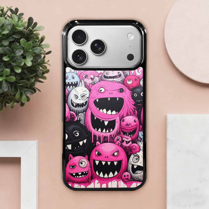 iPhone 17 Pro Max Case — Black &amp; Pink Ink Cartoon Cute, Custom Print Case Cover