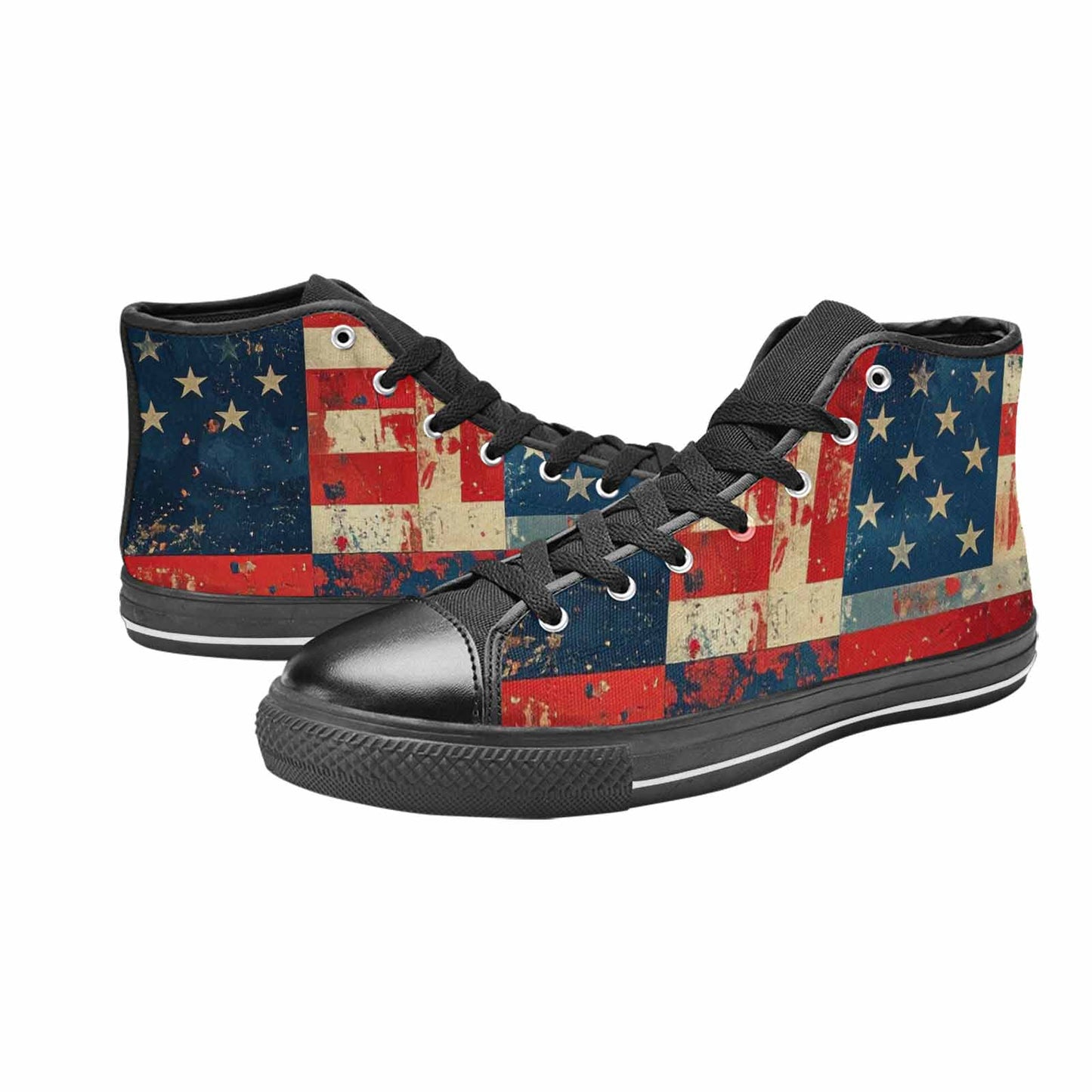MEN'S American Flag Stars High Top Canvas Dark Academia Sneakers