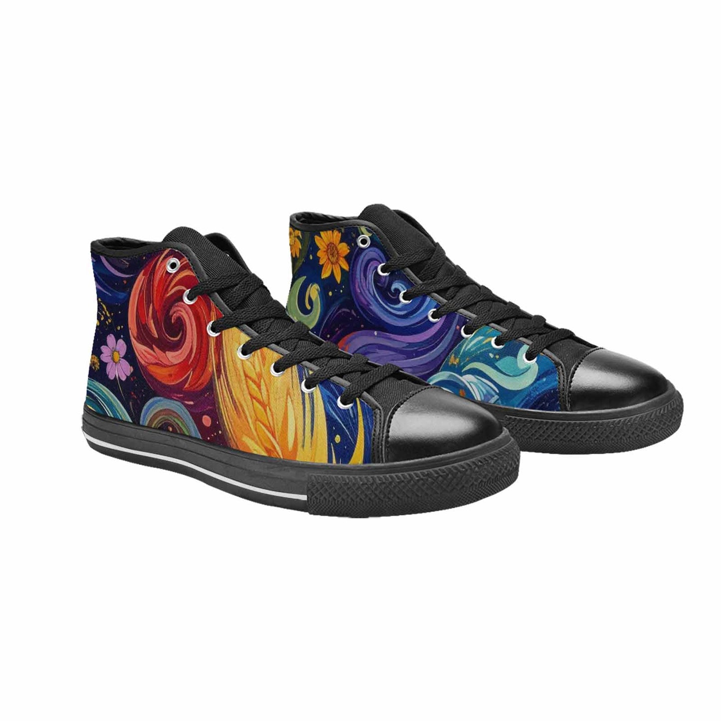 MEN'S Blend All Versions High Top Canvas Wallpaper Art Shoes