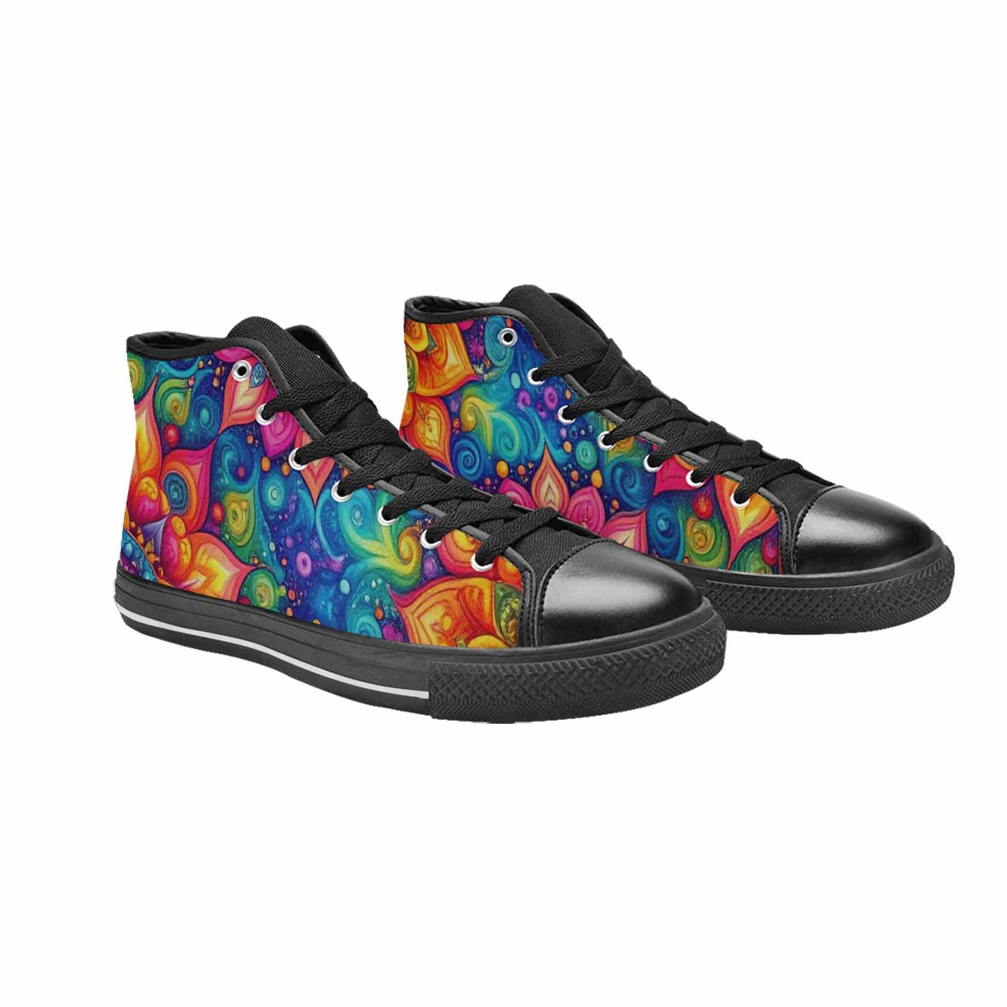 MEN'S Tie Dye Mandala High Top Canvas Y2K Custom Sneakers