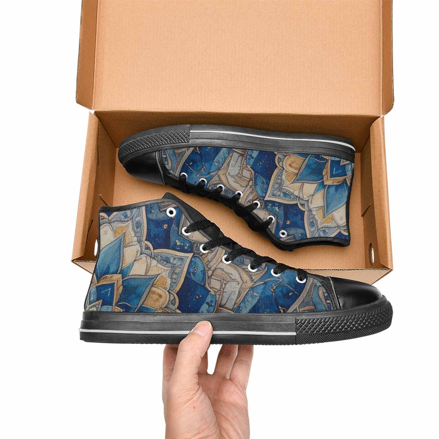 MEN'S Mandala High Top Canvas Wallpaper Art Shoes